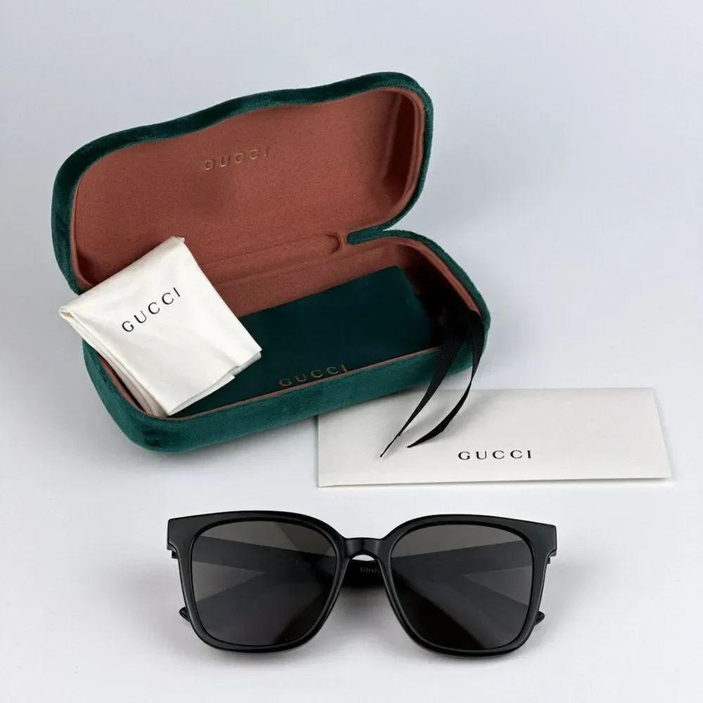 SALE! NEW Gucci GG1346SK 002 Black Brown Polarized Square Unisex Sunglasses